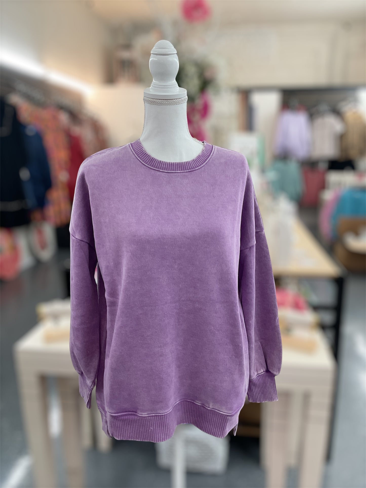 Hi Low Sweatshirt Bright Violet
