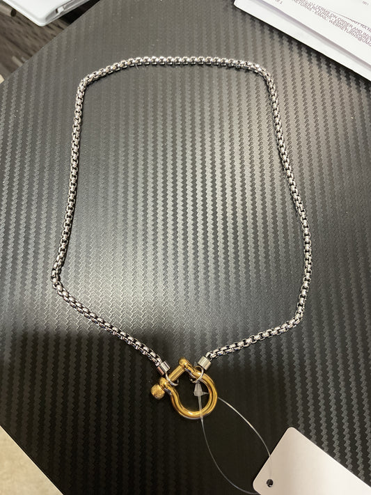 Chan Sutt Silver Gold Clasp Necklace