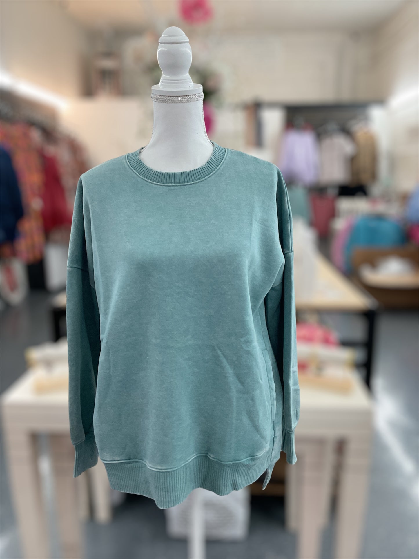 Hi Low Sweatshirt Ash Blue