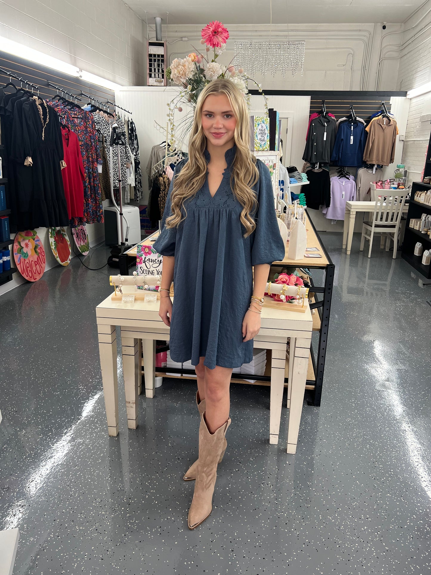 Floral Lace Mini Dress