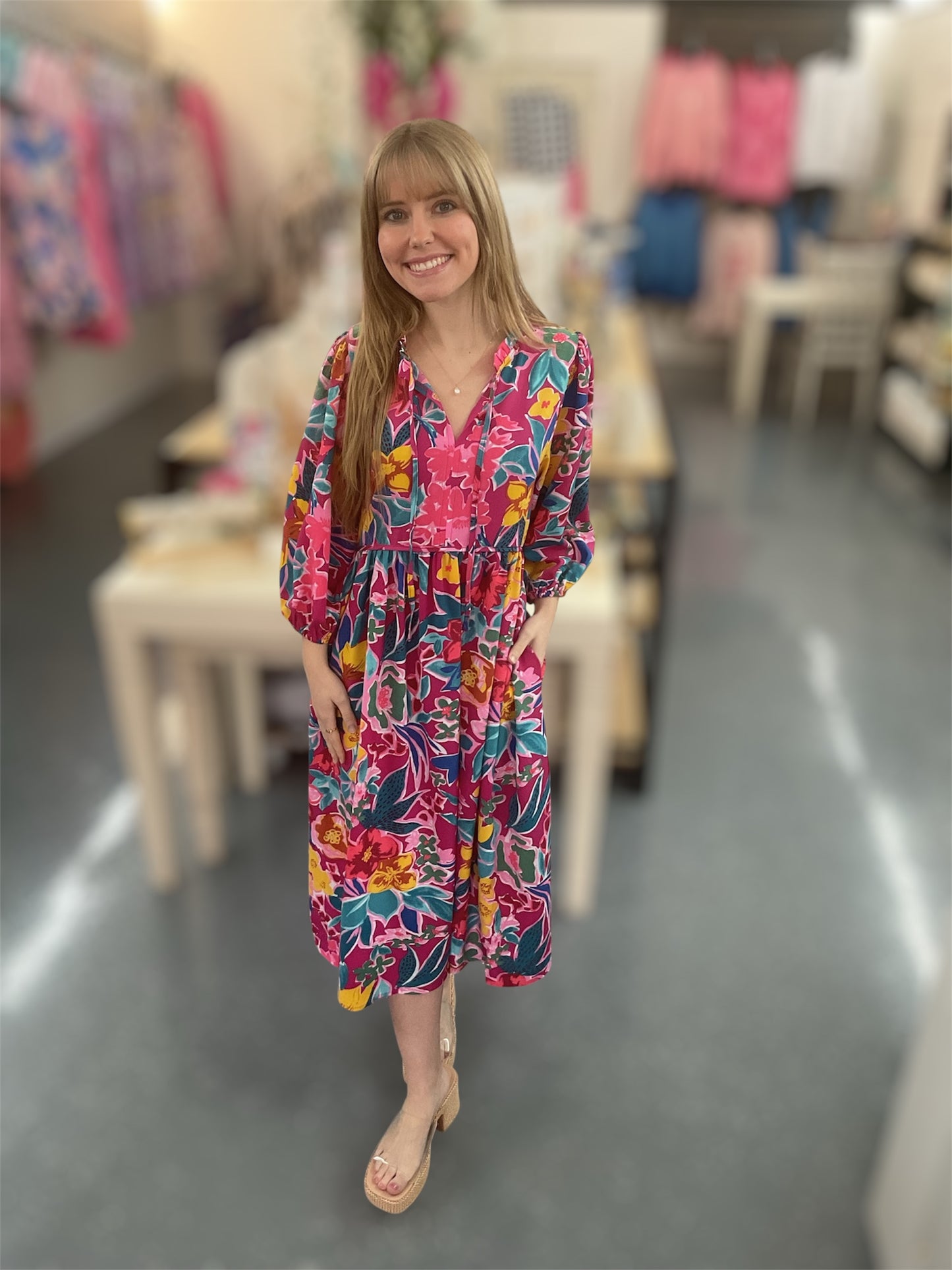 Sunset Bloom Boho Dress