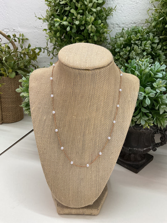 Mini Gold Pearl Necklace