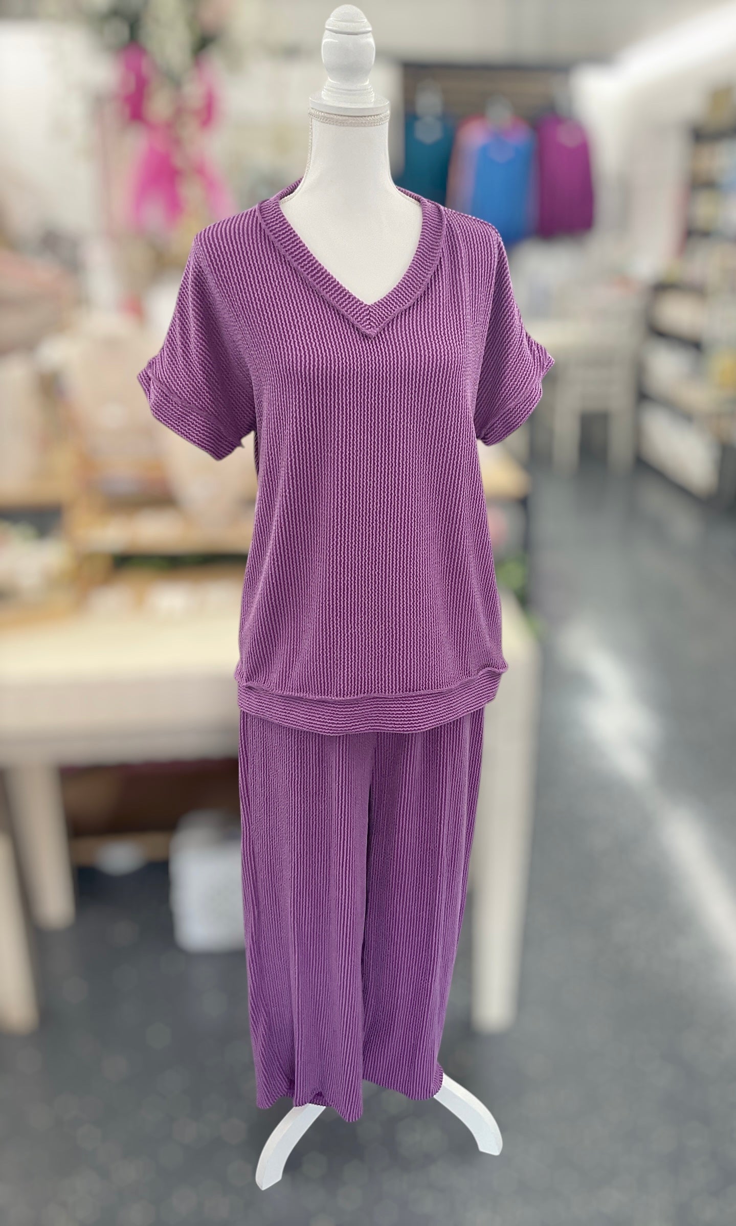 Plum Perfect Ribbed Set