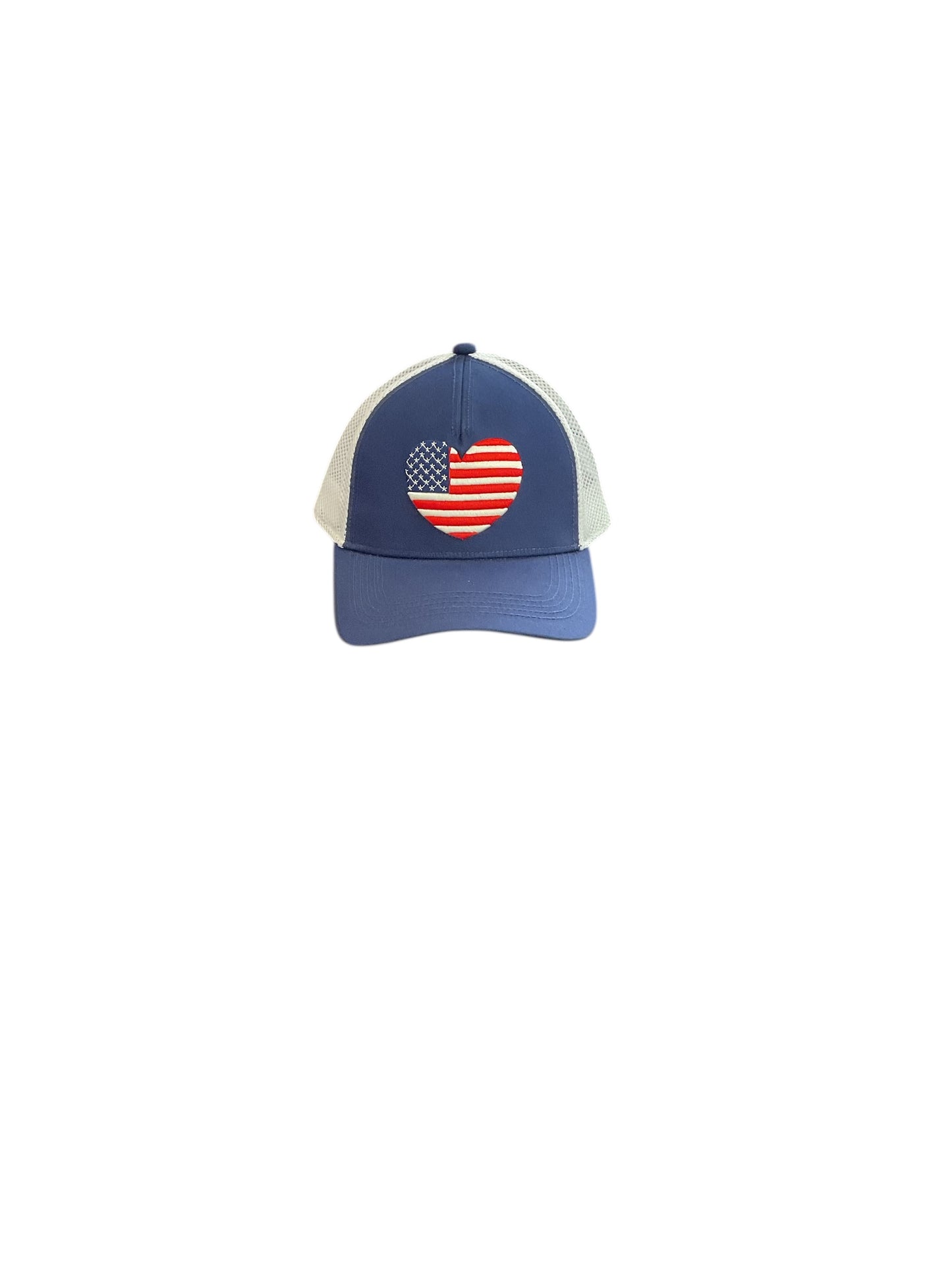 S Heart Flag Trucker Hat
