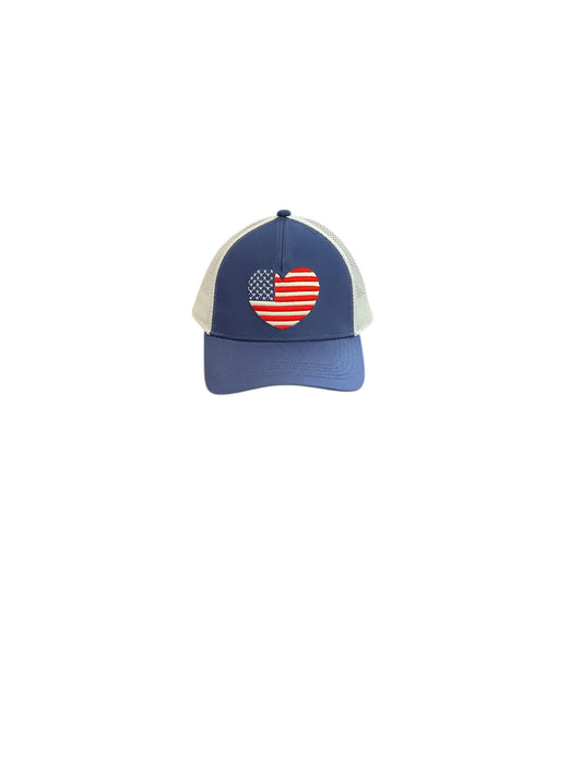 S Heart Flag Trucker Hat