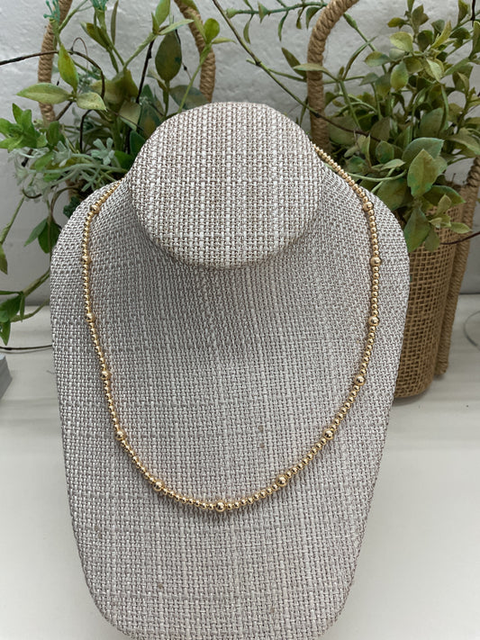 Beaded 14k Gold Necklace