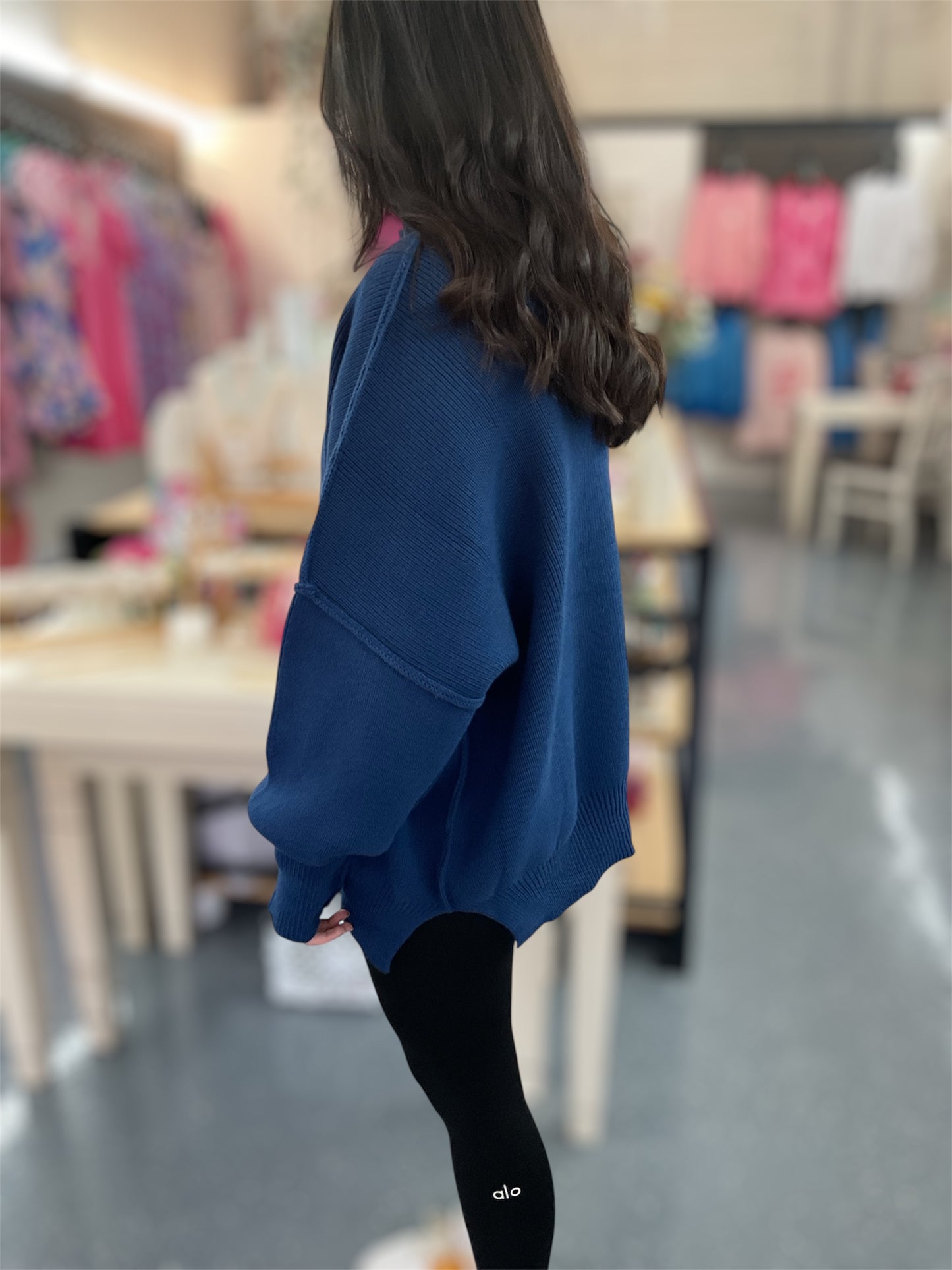 LT Navy Ribbed Sweater