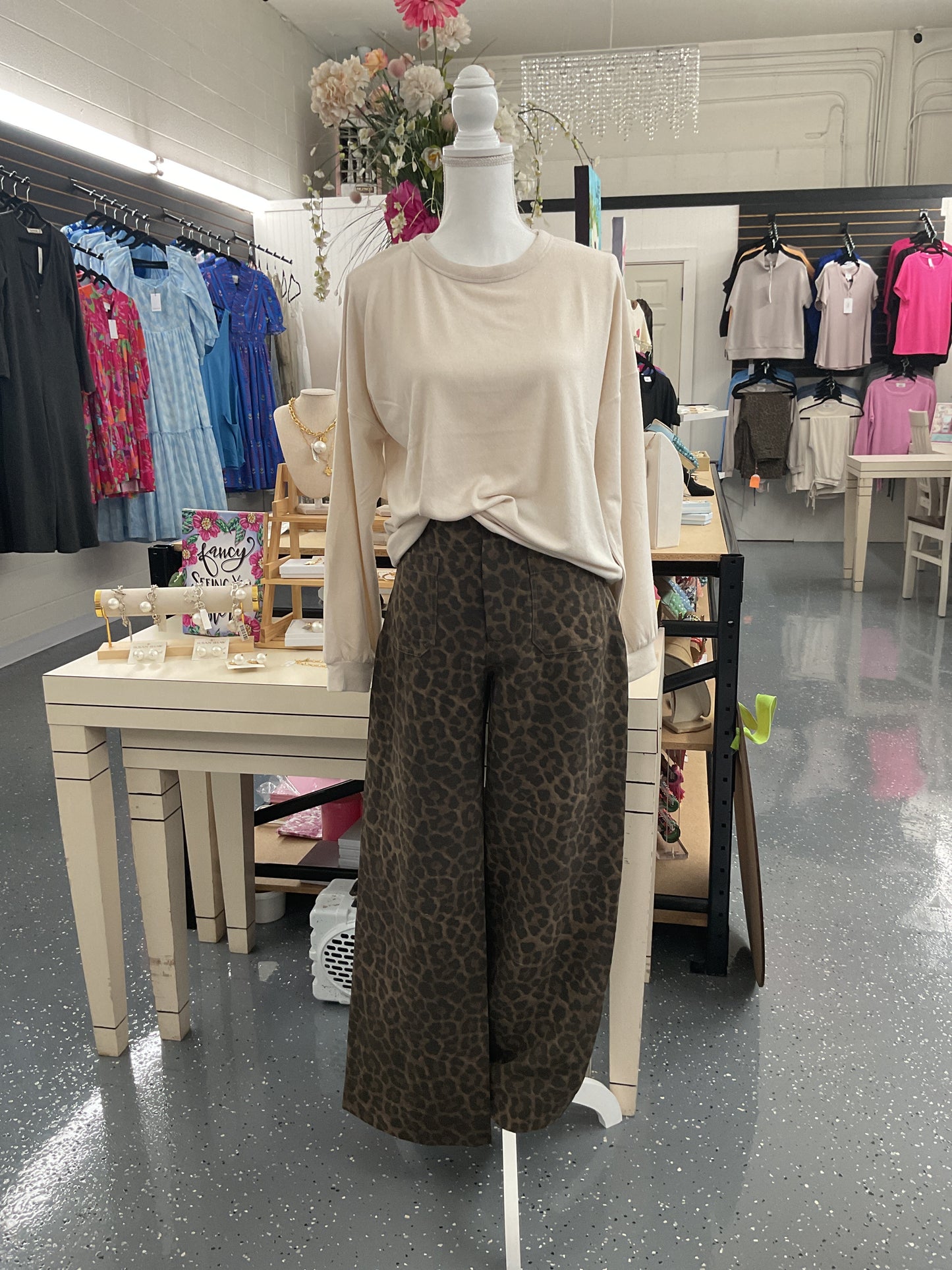 Leopard Wide Leg Pant