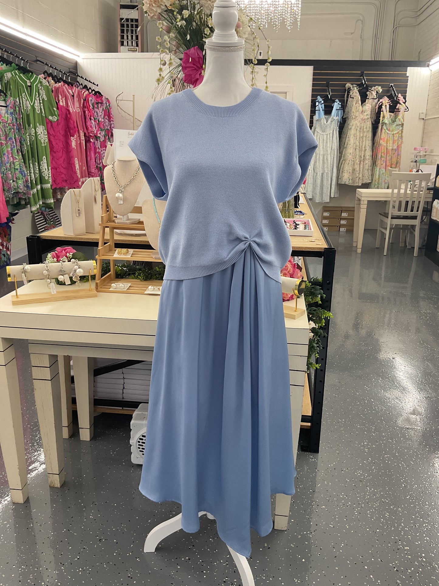 Blue Grace Midi Dress