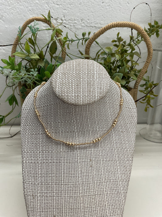 Trio Beaded 14k Gold Necklace