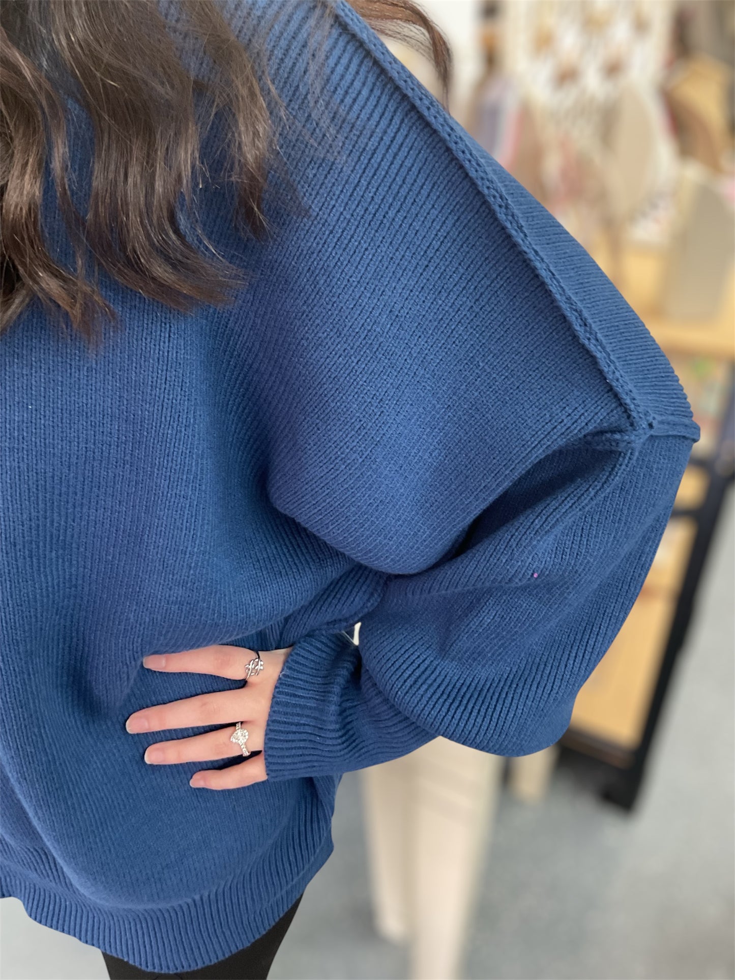 LT Navy Ribbed Sweater