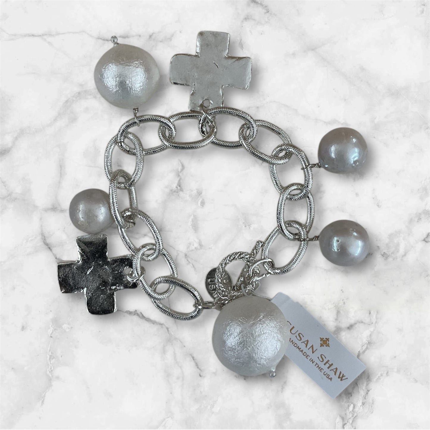 Silver Cross Susan Shaw Bracelet