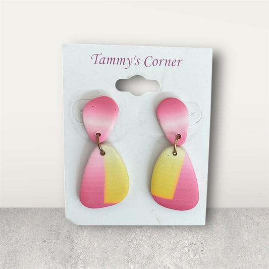 Pink and Yellow Drop Earrings