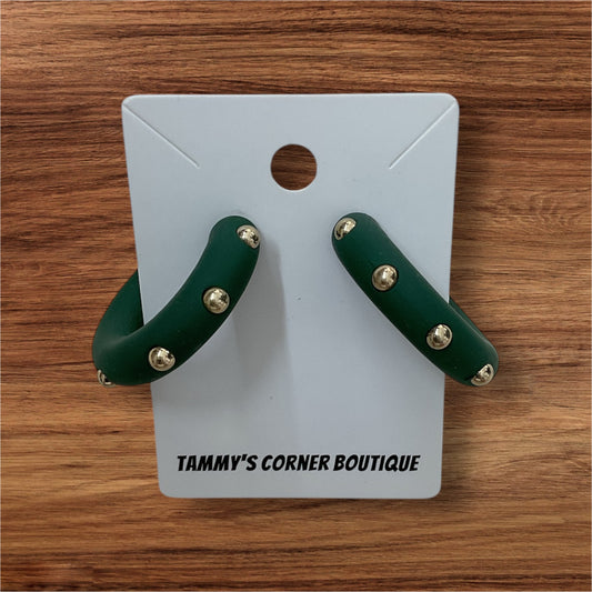 MM Green and Gold Earrings