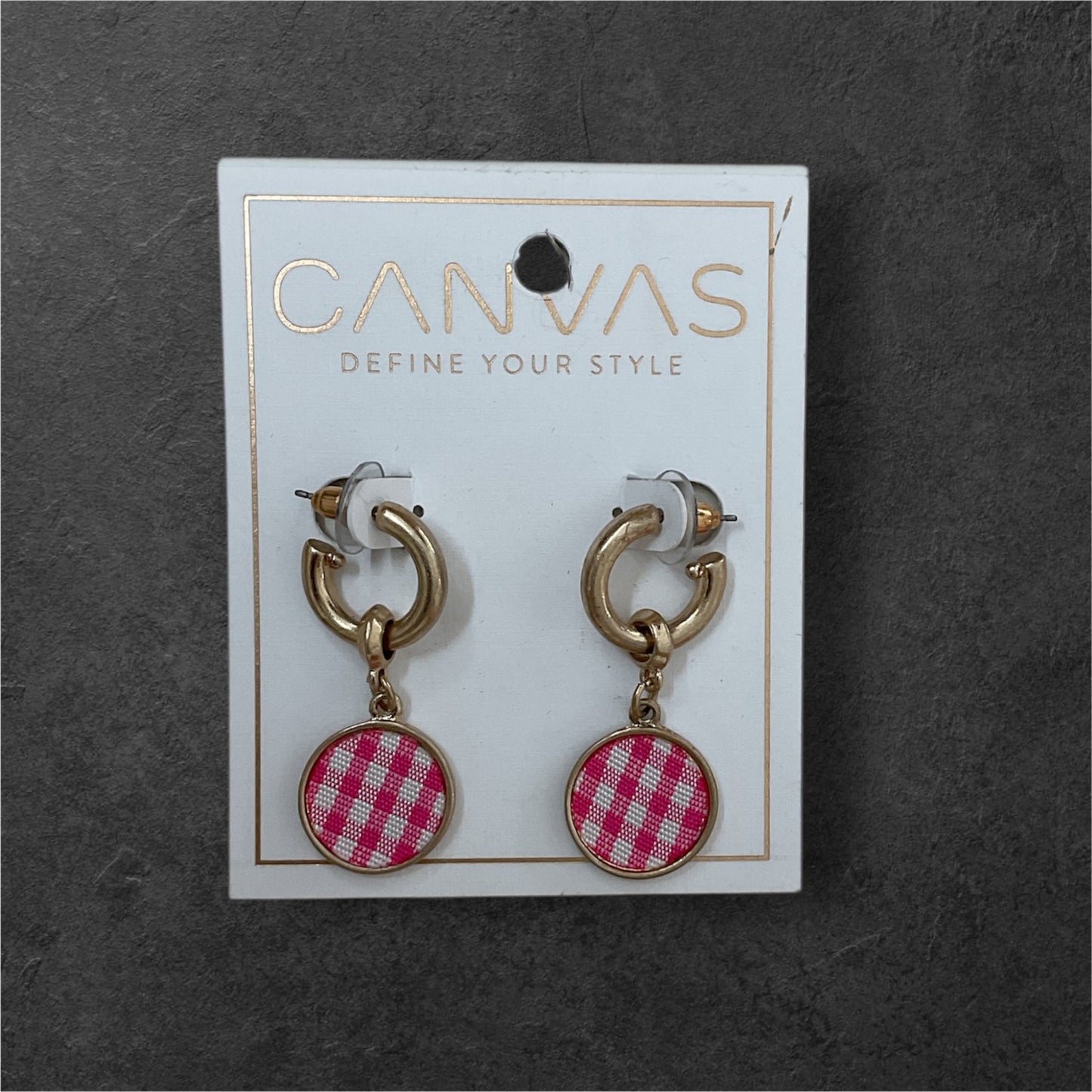 Hot Pink Plaid Earrings