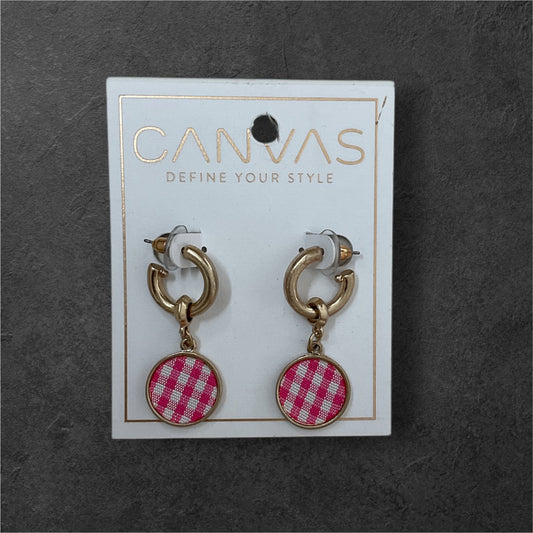 Hot Pink Plaid Earrings