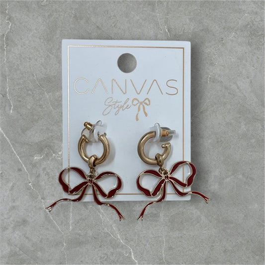 Canvas Maroon Bows