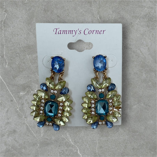 Green and Blue Stone Earrings