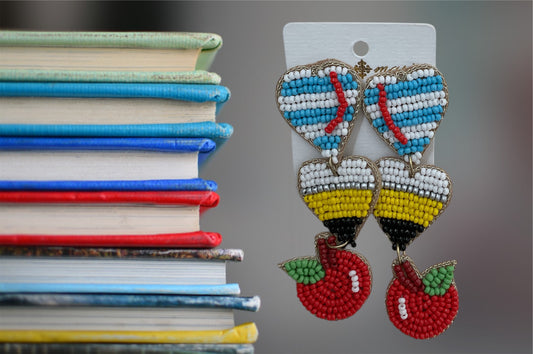 Three Hearts School Earrings