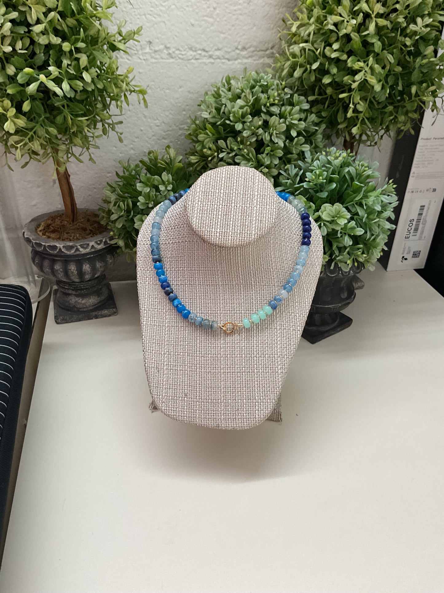 Blue Multi-Beaded Necklace