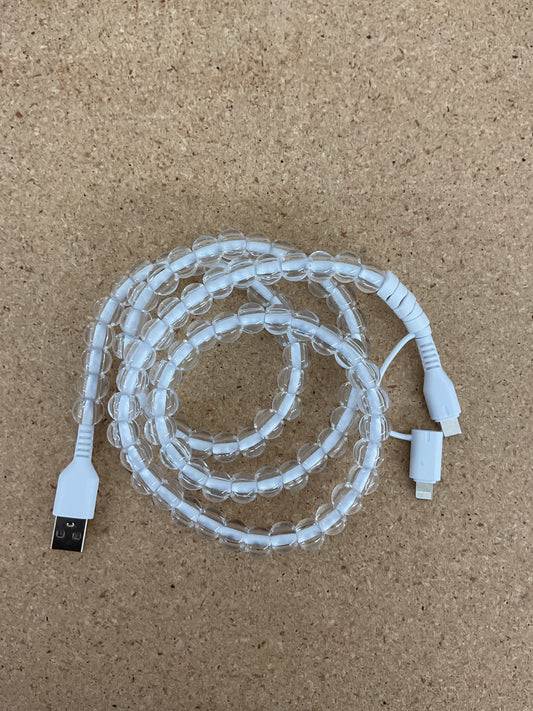 Clear Beaded Phone Charger