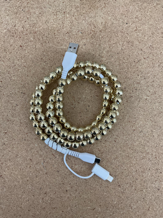 Gold Beaded Phone Charger