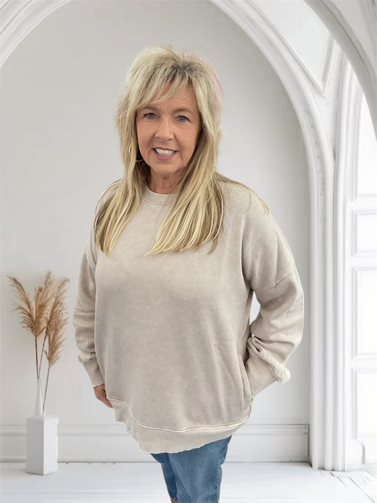 Hi low Sweatshirt Ash Mocha