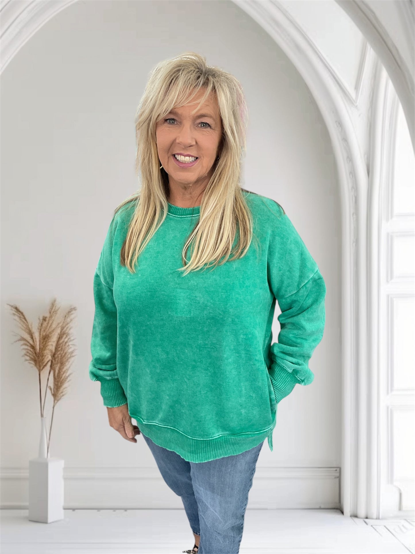 Hi low Sweatshirt Kelly Green