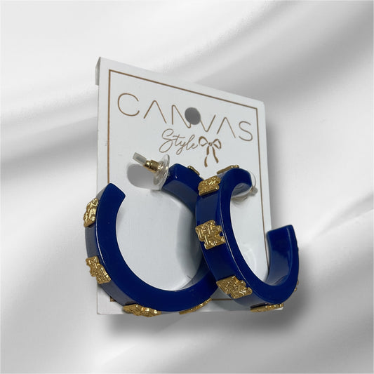 Blue and Gold UK Earrings