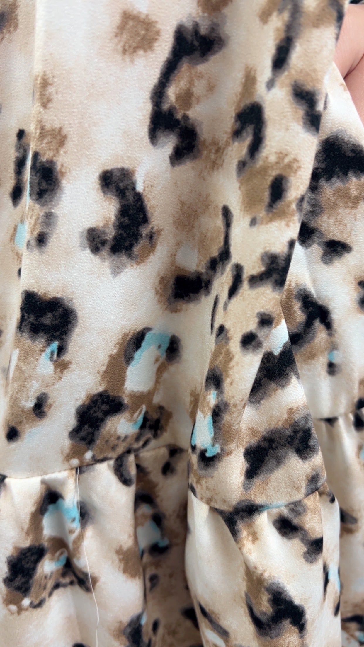Khaki Leopard Button Front Dress