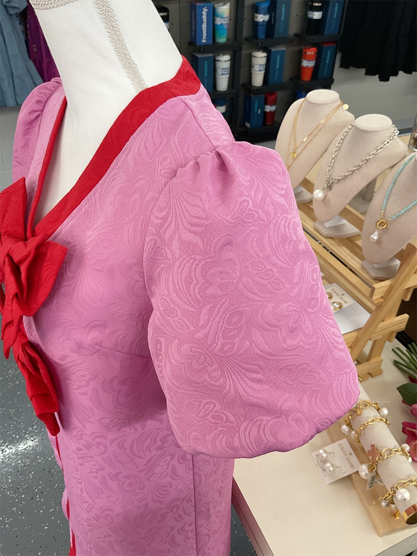 Pink Dress with Doubled Bows