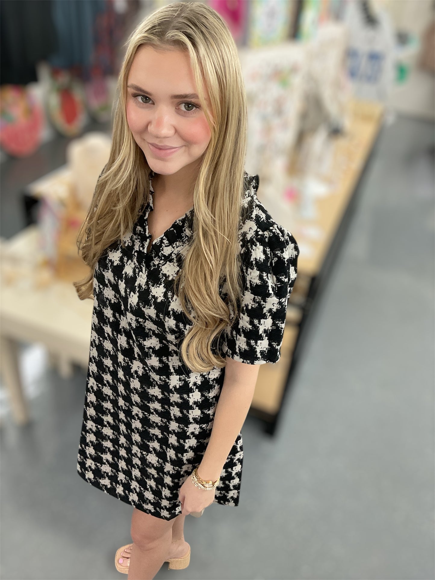 Check Me Chic Houndstooth Dress