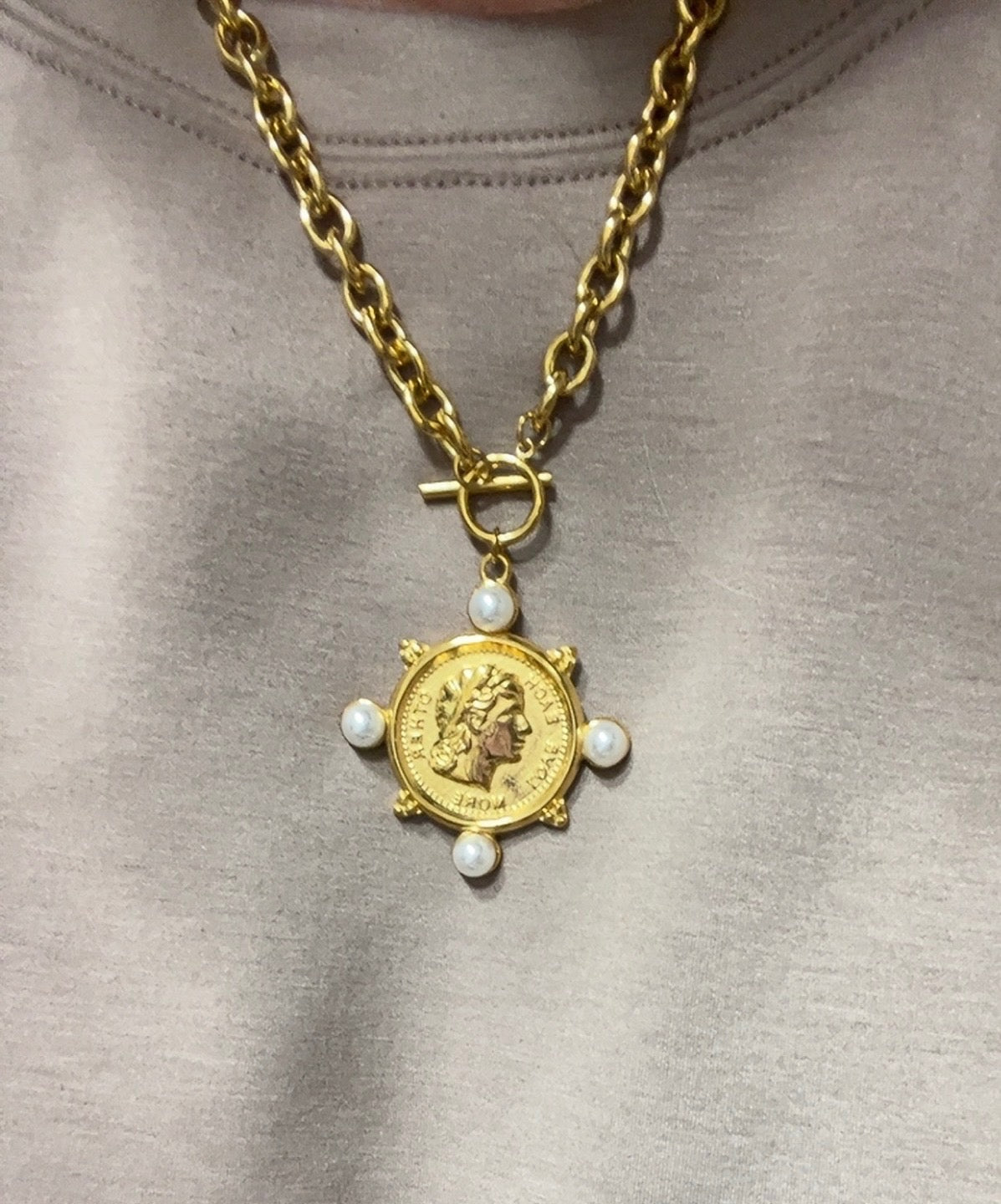 Chan Sutt Pearl Coin Necklace