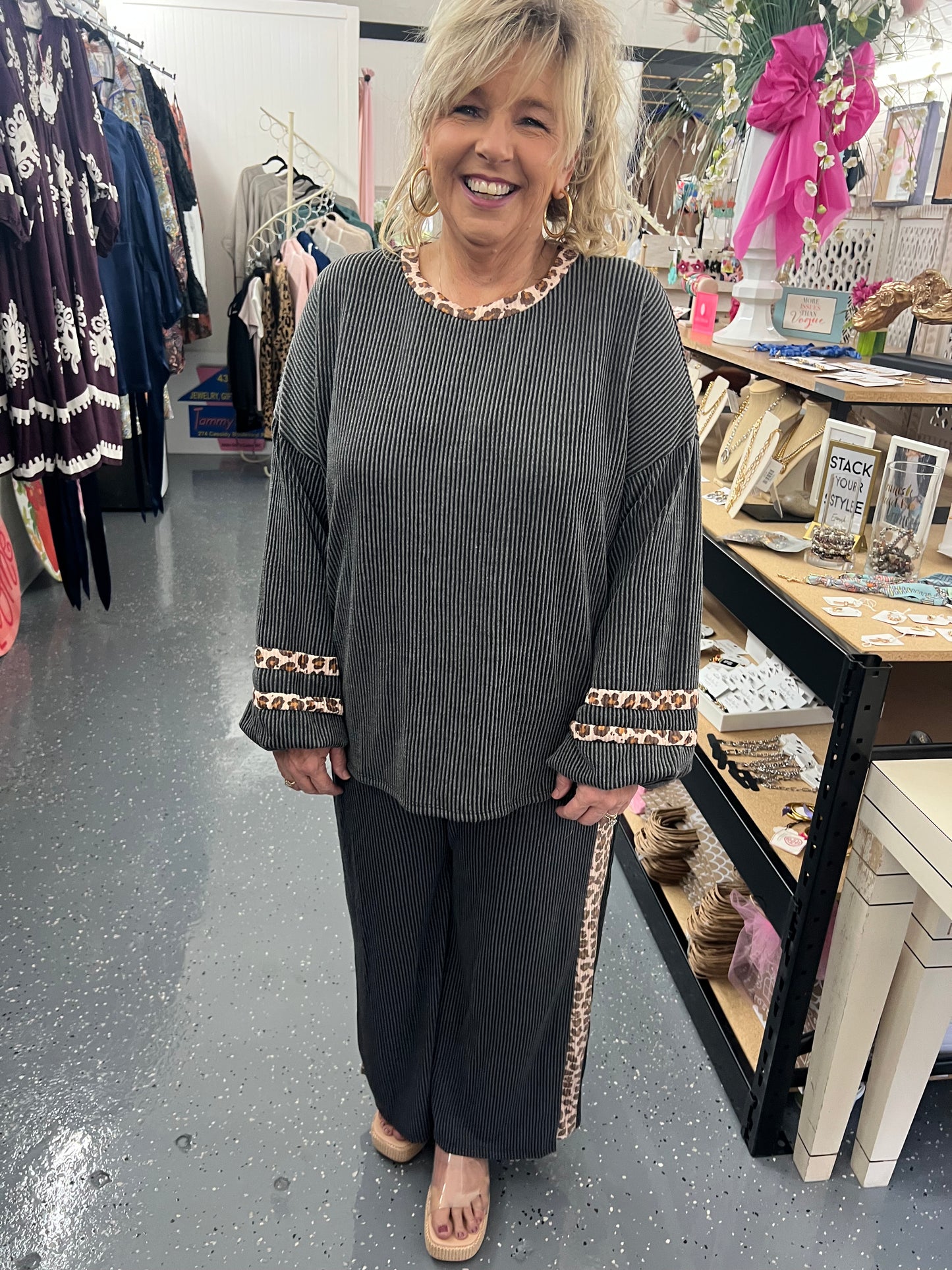 Charcoal Leopard Set