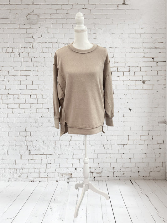 Brushed Hacci Sweater Ash Mocha
