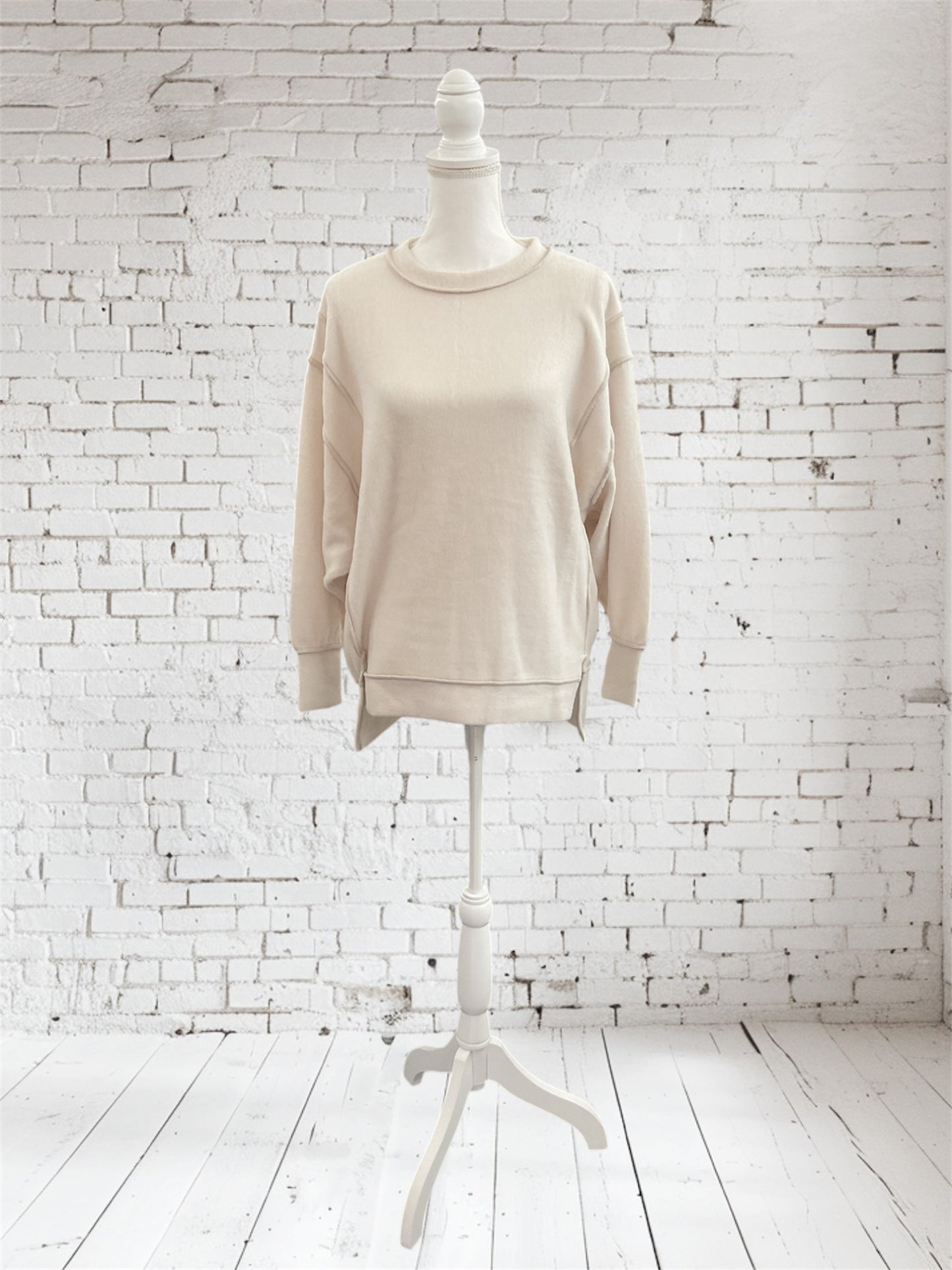 Brushed Hacci Sweater Sand Beige