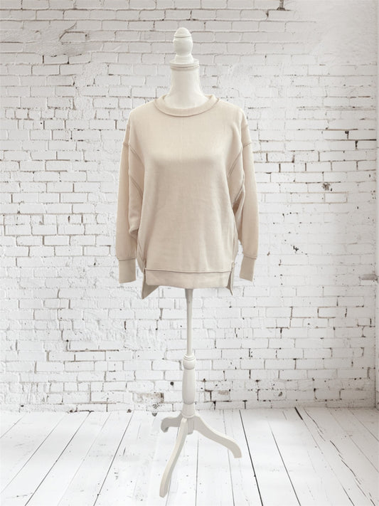 Brushed Hacci Sweater Sand Beige