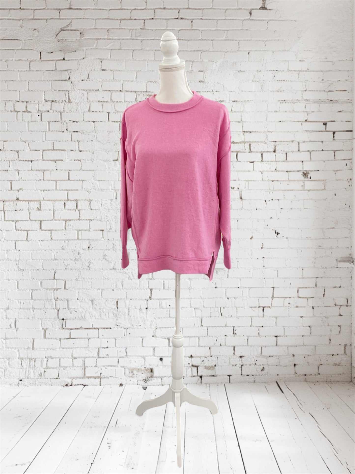 Brushed Hacci Sweater Candy Pink