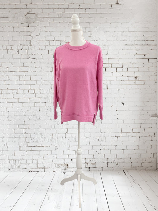 Brushed Hacci Sweater Candy Pink