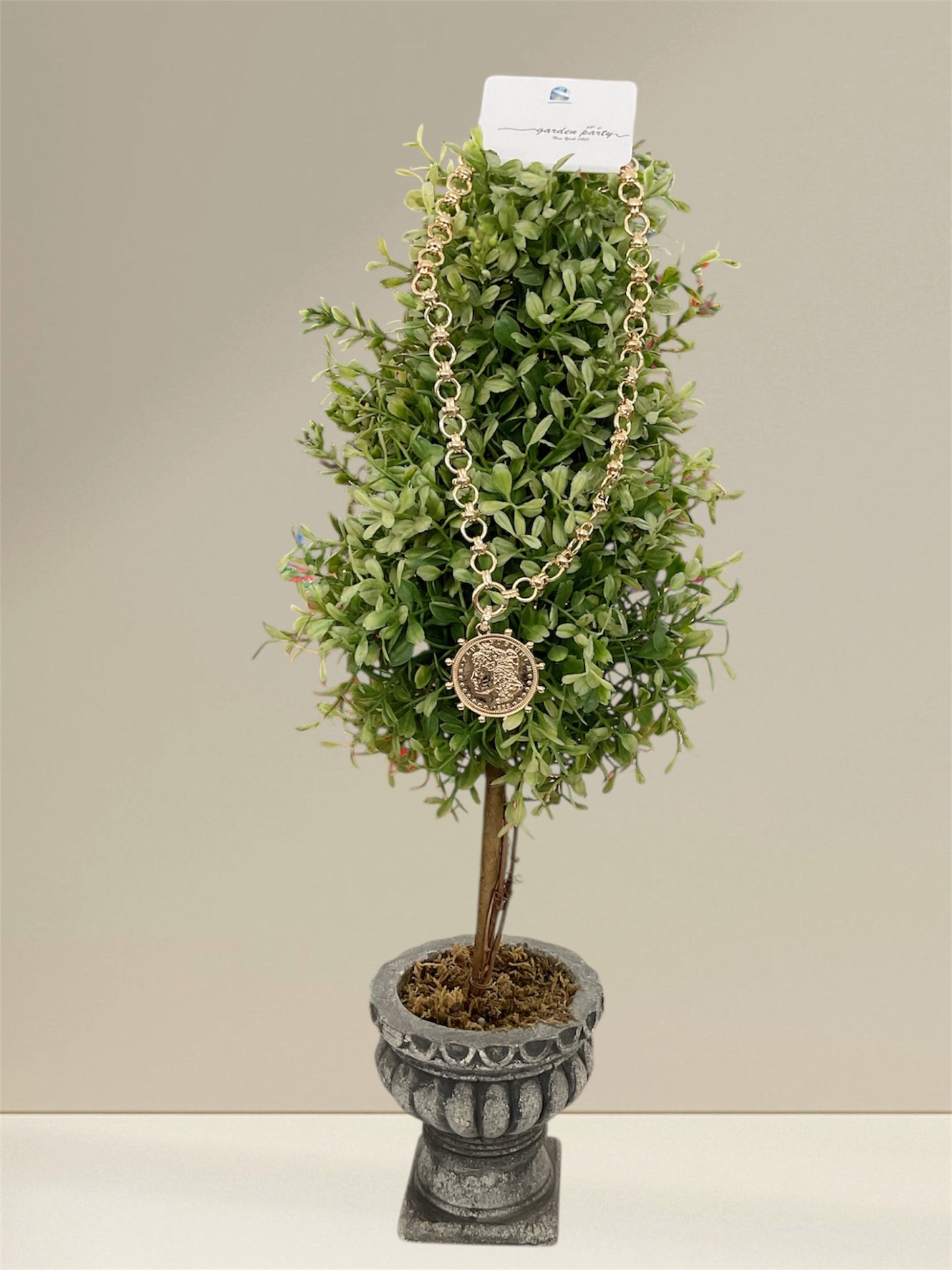 Golden Coin Pendant Chain Necklace