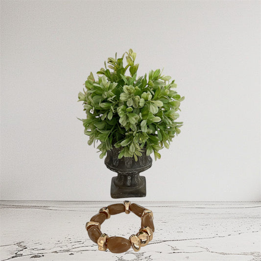 Caramel Stone Stretch Bracelet