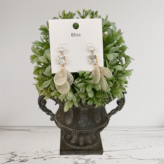 Crystal Petal Drop Earrings