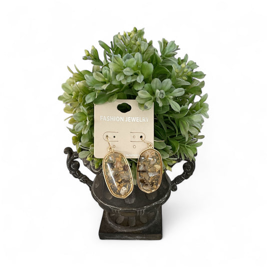 Gold Mix Stone Earrings