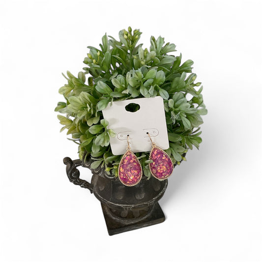 Pink Confetti Teardrop Earrings