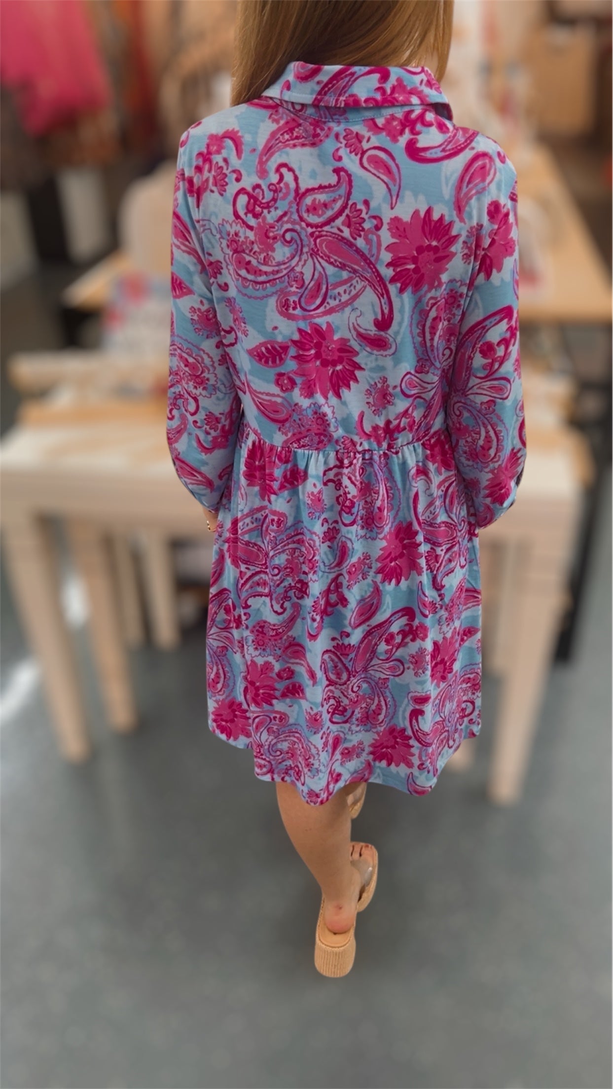 DS Blue Paisley Dress