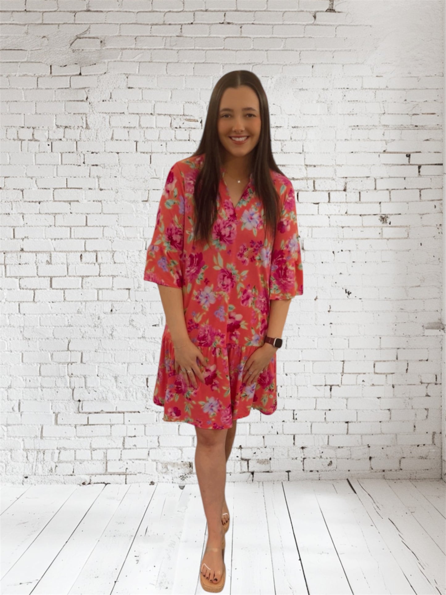 DS Coral Floral Dress