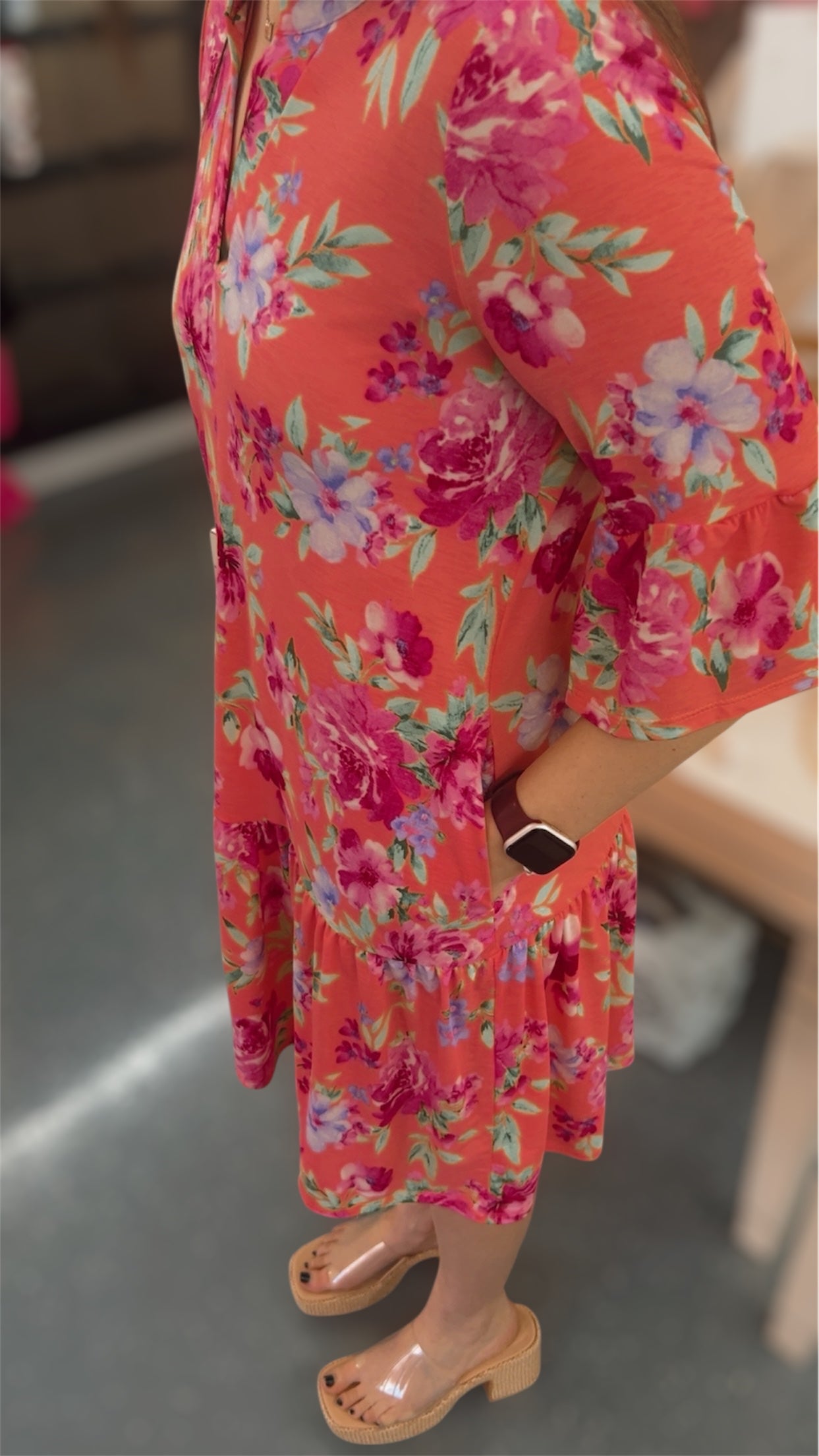 DS Coral Floral Dress