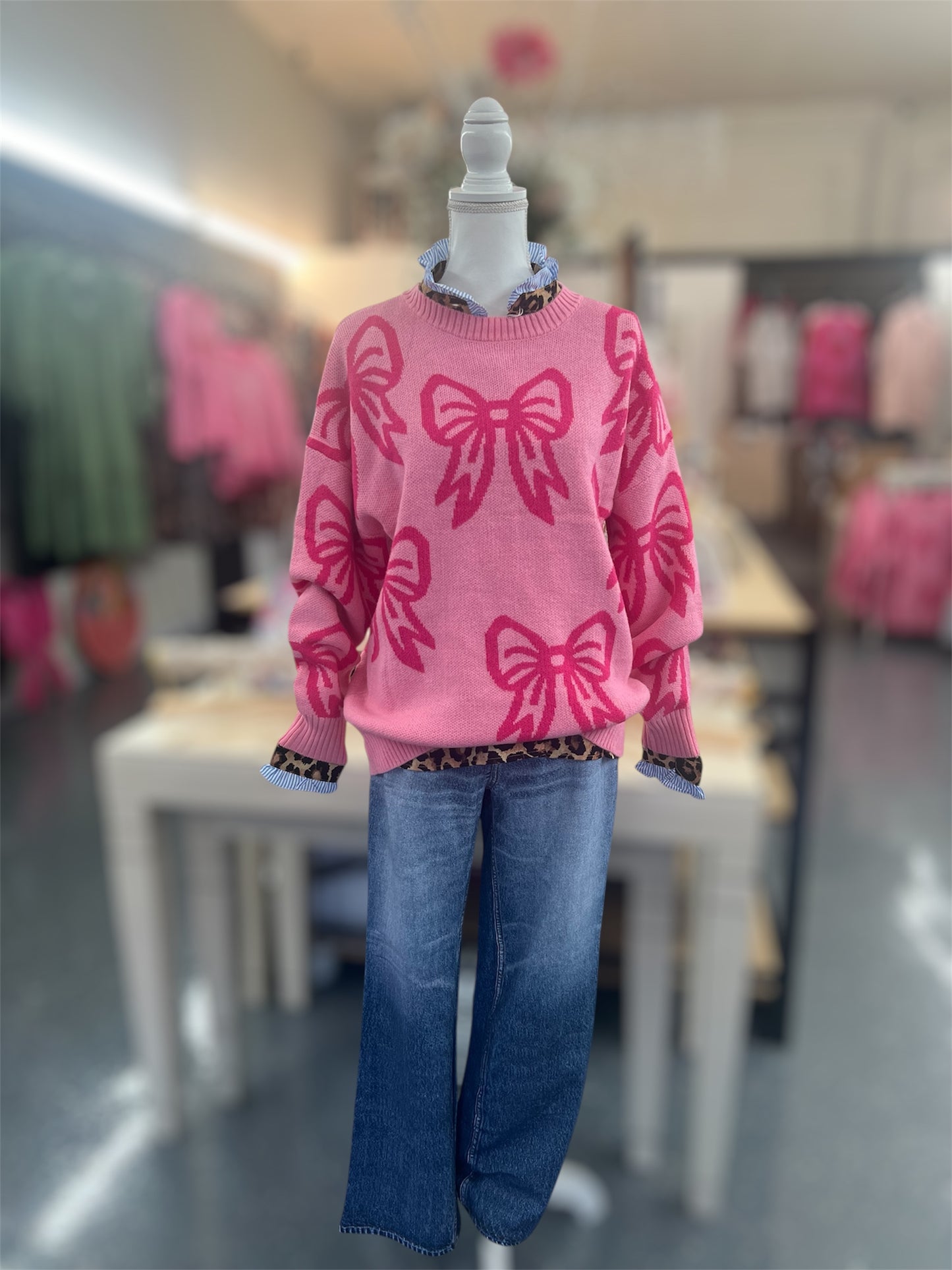 Pink Multi Bow Sweater