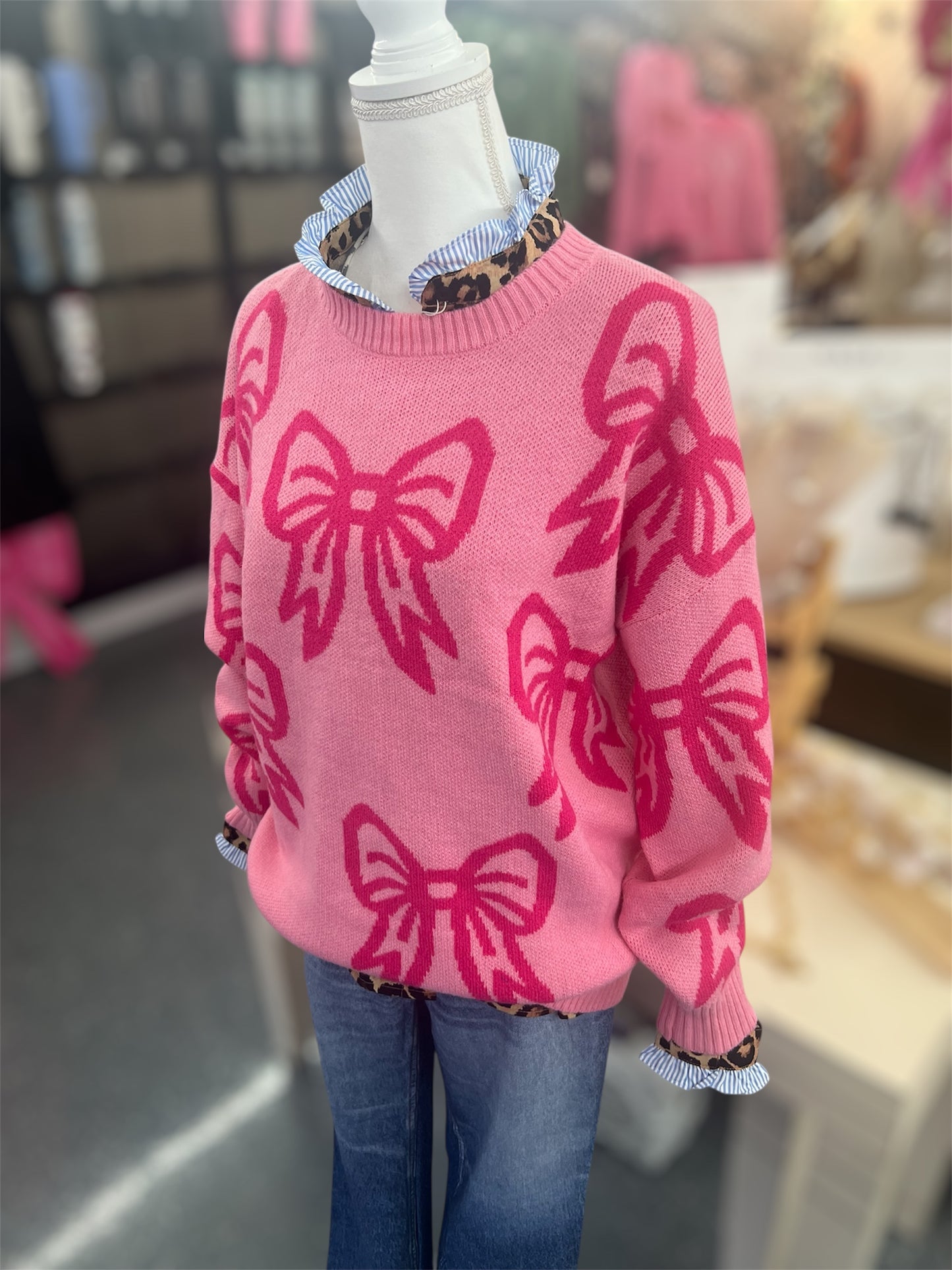 Pink Multi Bow Sweater