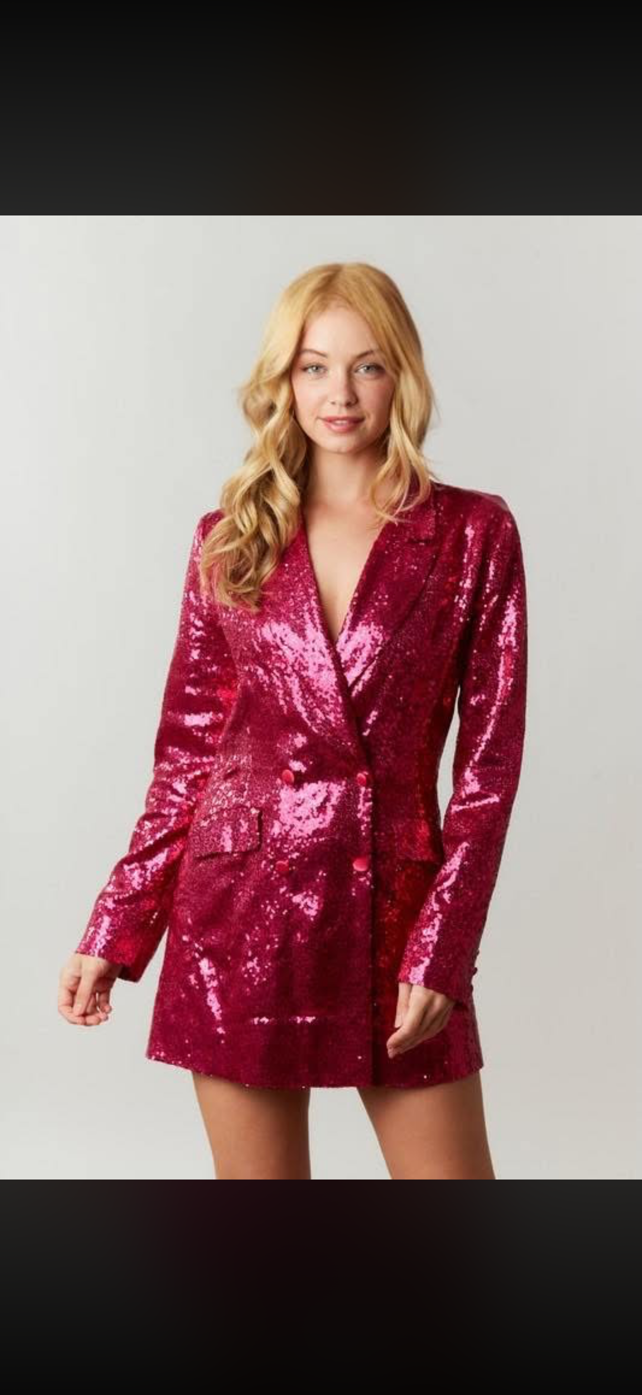 Sequins Blazer Dress Fuchsia